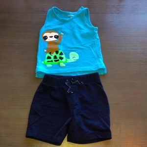 EUC Okie Dokie short and tank top set 18 months